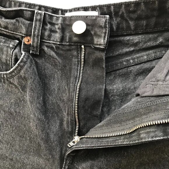 ZARA DENIM JEANS HI-RISE WIDE-LEG CROPPED JEANS GREY 00, 24 x 21 - Picture 8 of 16